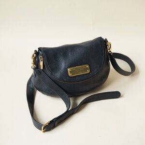 "Marc by Marc Jacobs" Classic Q Natasha Black Pebble Leather Shoulder Black Bag